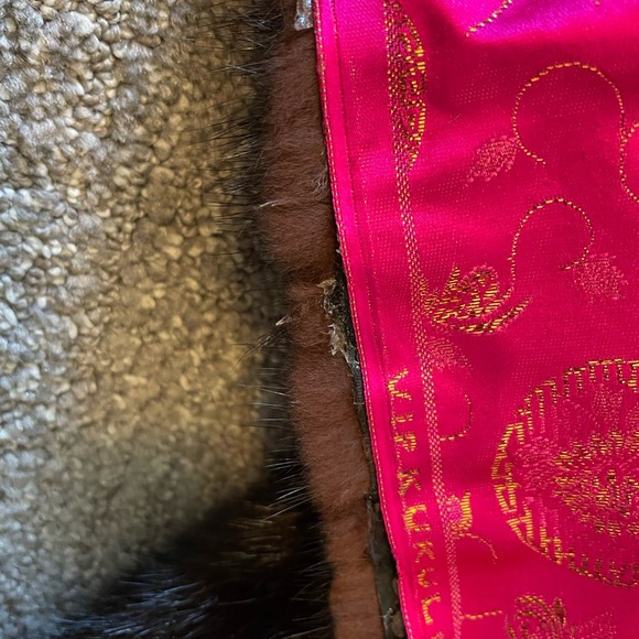 Vintage Dark Brown Mink cropped Jacket with hot pink lining - Picture 5 of 6